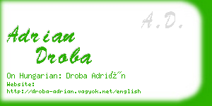 adrian droba business card